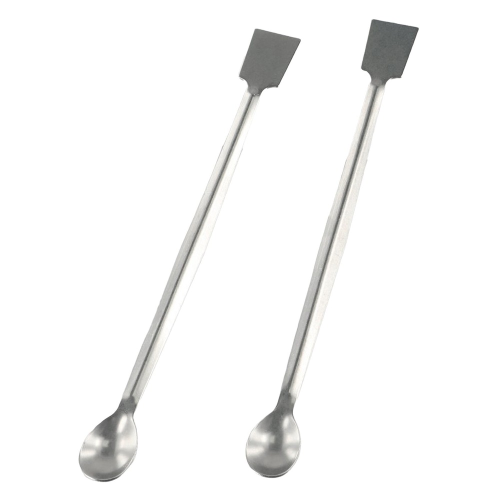Acid and Heat Resistant Lab Sampling Spoon Spatula Tool 20cm Double End 2Pcs-image