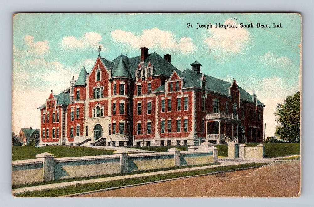 Indiana IN South Bend St Joseph Hospital Vintage Postcard