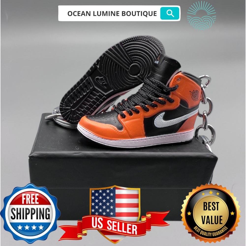 Air Jordan 3D Mini Sneaker Keychain, Basketball Sneaker Collectible, Box Options