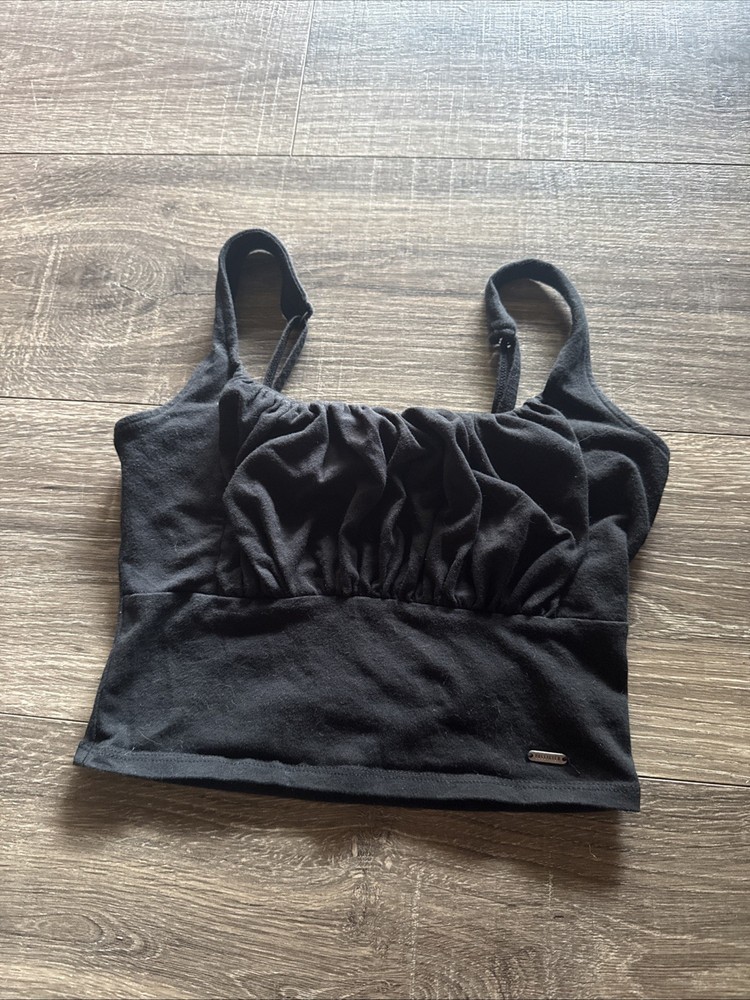 Juniors Hollister Size Small Black Crop Tank Top