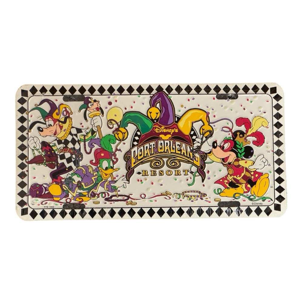 Disney Mardi Gras Character Metal License Plate Port Orleans Resort