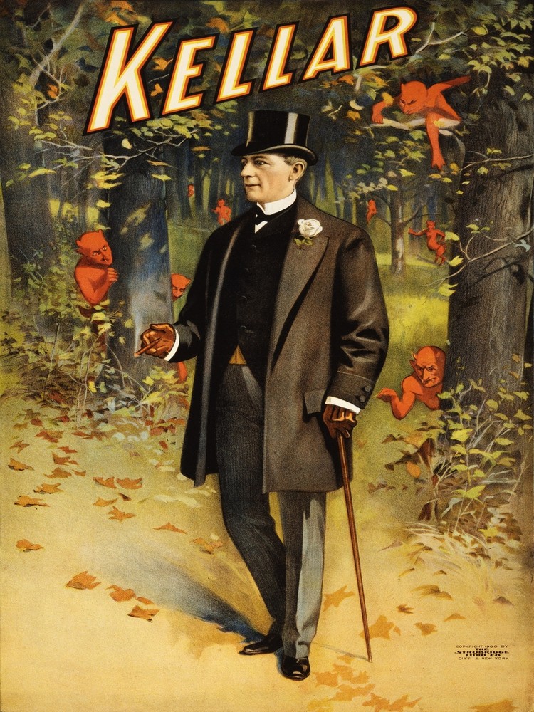 Magician Master Kellar Vintage Fashion Suit Poster for Home Office Decor  