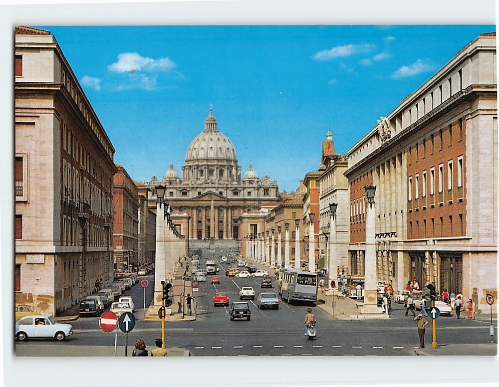 Postcard Conciliazione Street and St. Peters Basilica Rome Italy