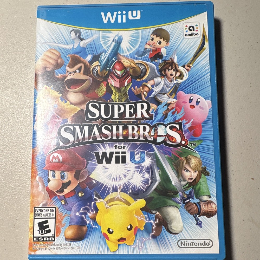 Super Smash Bros. for Wii U Nintendo Fighting game w/ Manual (Tested)