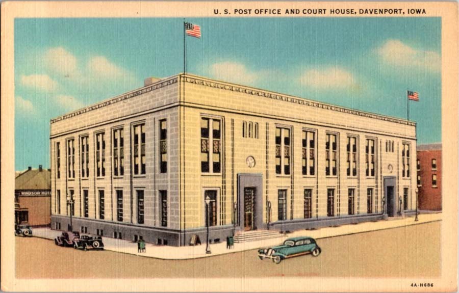 Davenport Iowa IA : COURT HOUSE SCENE m/14 BA1450