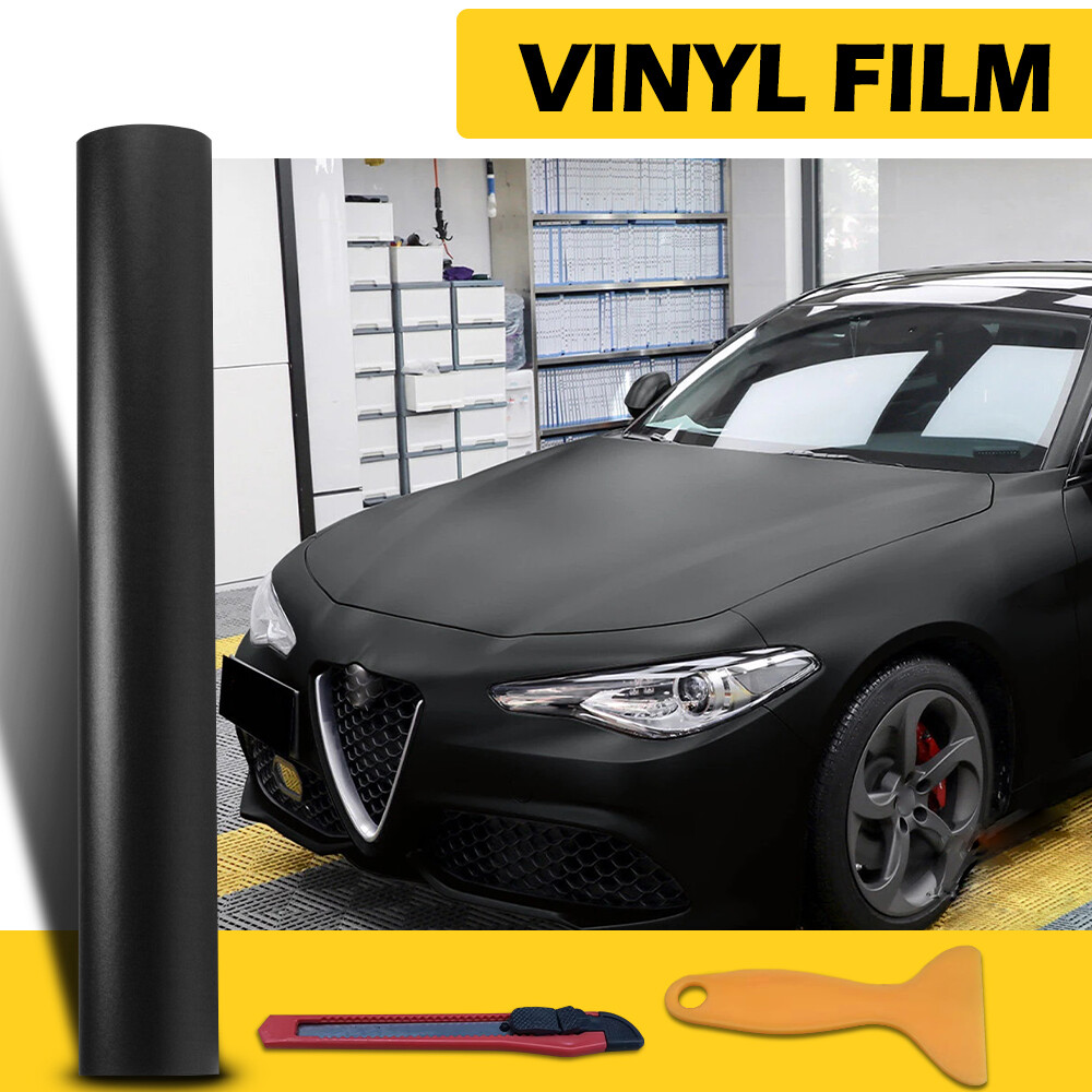 Matte Black Vinyl Car Wrap Film for Honda Accord Bubble-Free Application