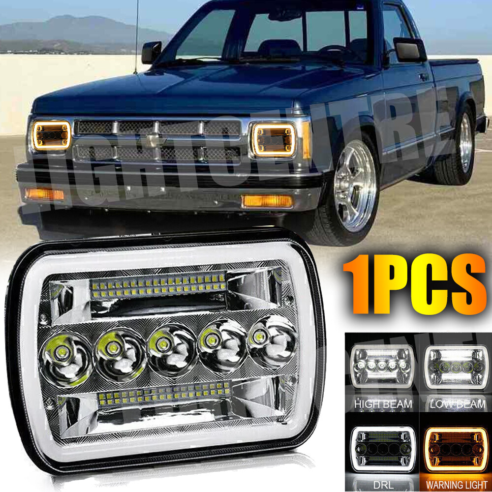 1982-1997 Chevy S10 LED Halo Headlights H6054 5x7 7x6 Hi/Low Beam DRL