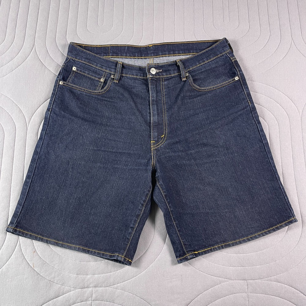 Levi’s 550 Denim Jean Shorts Mens 36 Dark Wash Blue Wide Leg Jorts