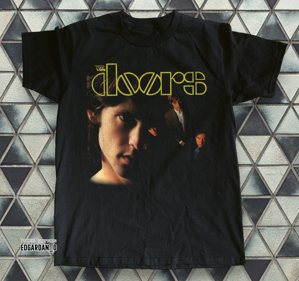 The Doors Rock Band Retro Black Unisex T-shirt Size S-5XL