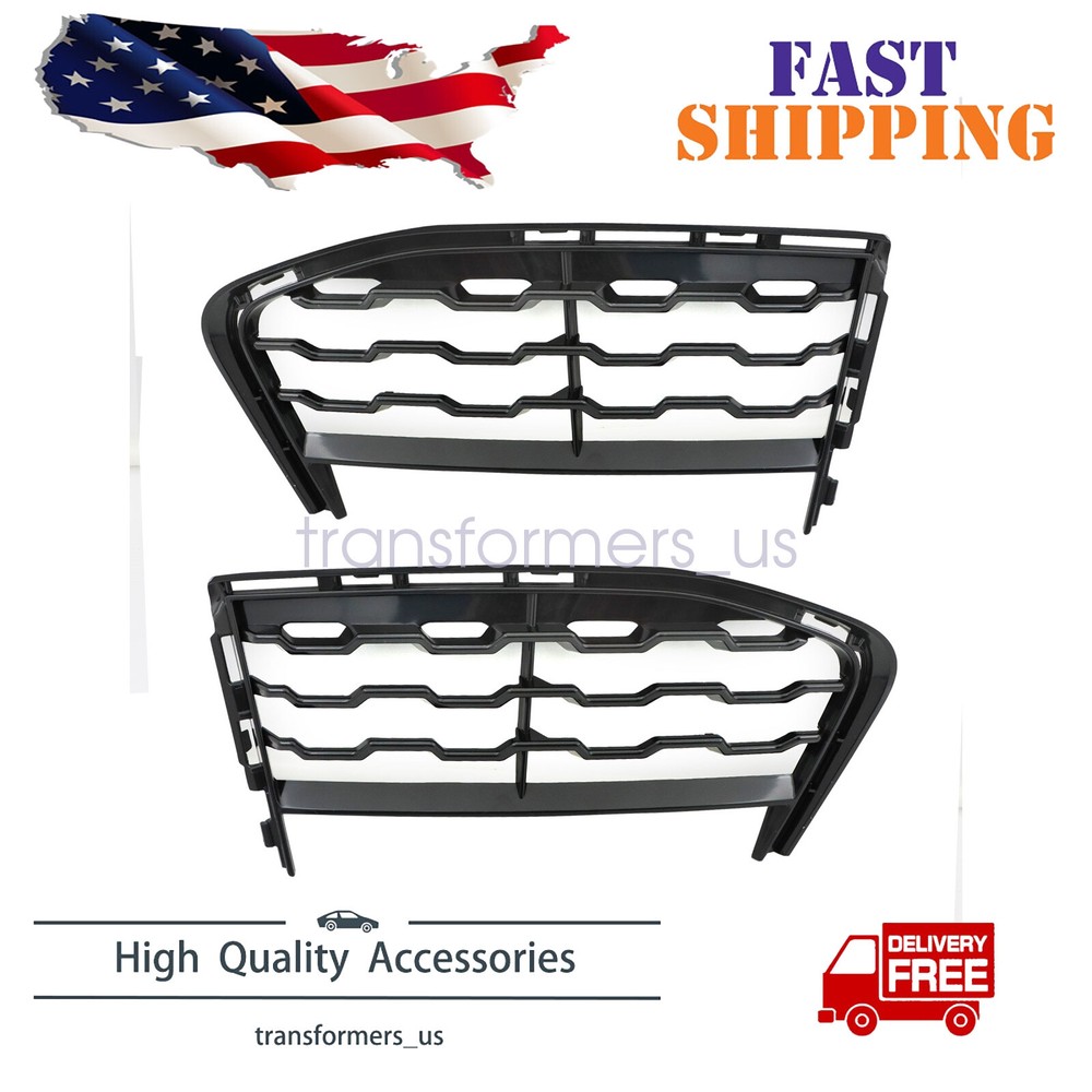 Front Bumper Grille Kit Black Painted Plastic Fits BMW 750i xDrive 2016-18