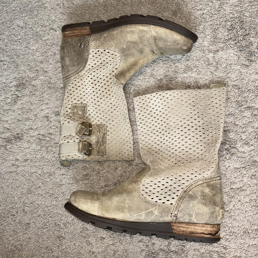 Sorel Major Pull-On Leather Sage Boots for Women Size 6