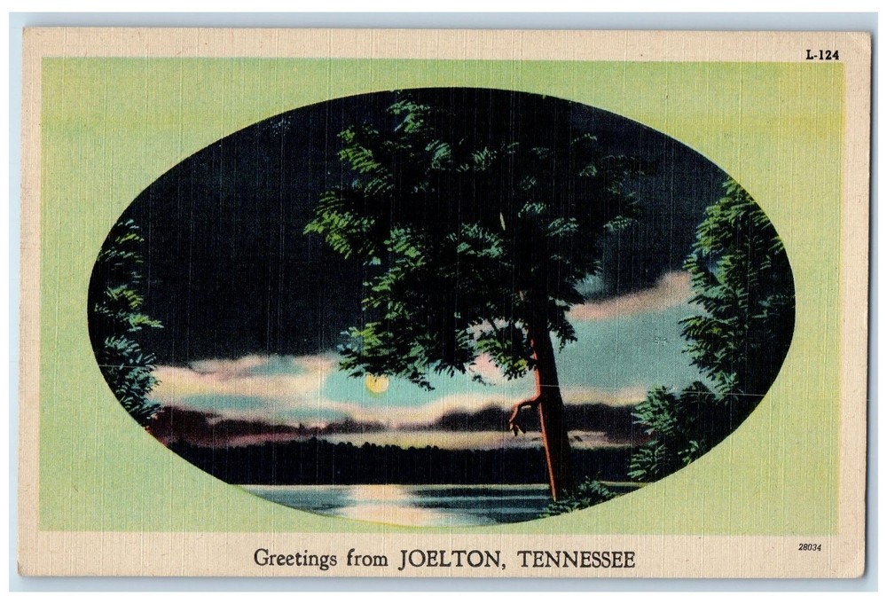 1950 Greetings From Joelton Moonlight Scene Tennessee TN Posted Vintage Postcard