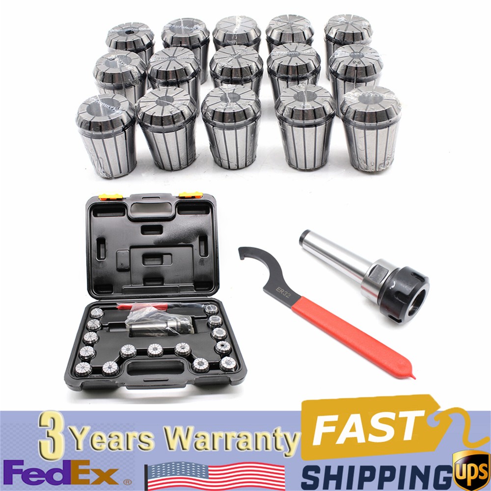 15x MT3 ER32 Collet Chuck Set for Milling and Lathe Operations