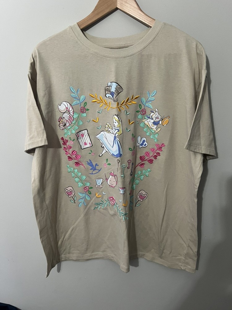 Disney Alice In Wonderland T-shirt Mad Cheshire Cat Embroidered Size 2X