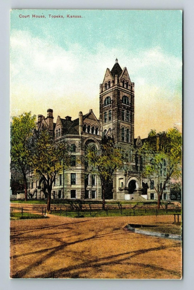 Topeka KS-Kansas, Court House, Outside Scenic View, Vintage Postcard