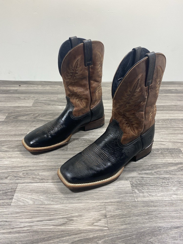 Ariat Men's 12D Amos Square Toe Western Boots in Sorrel Crunch Brown Leather