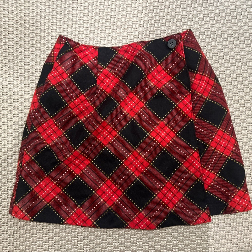 Vintage Y2k Red 90s Schoolgirl Academia Plaid Pleated Mini Skirt Women's Sz 10