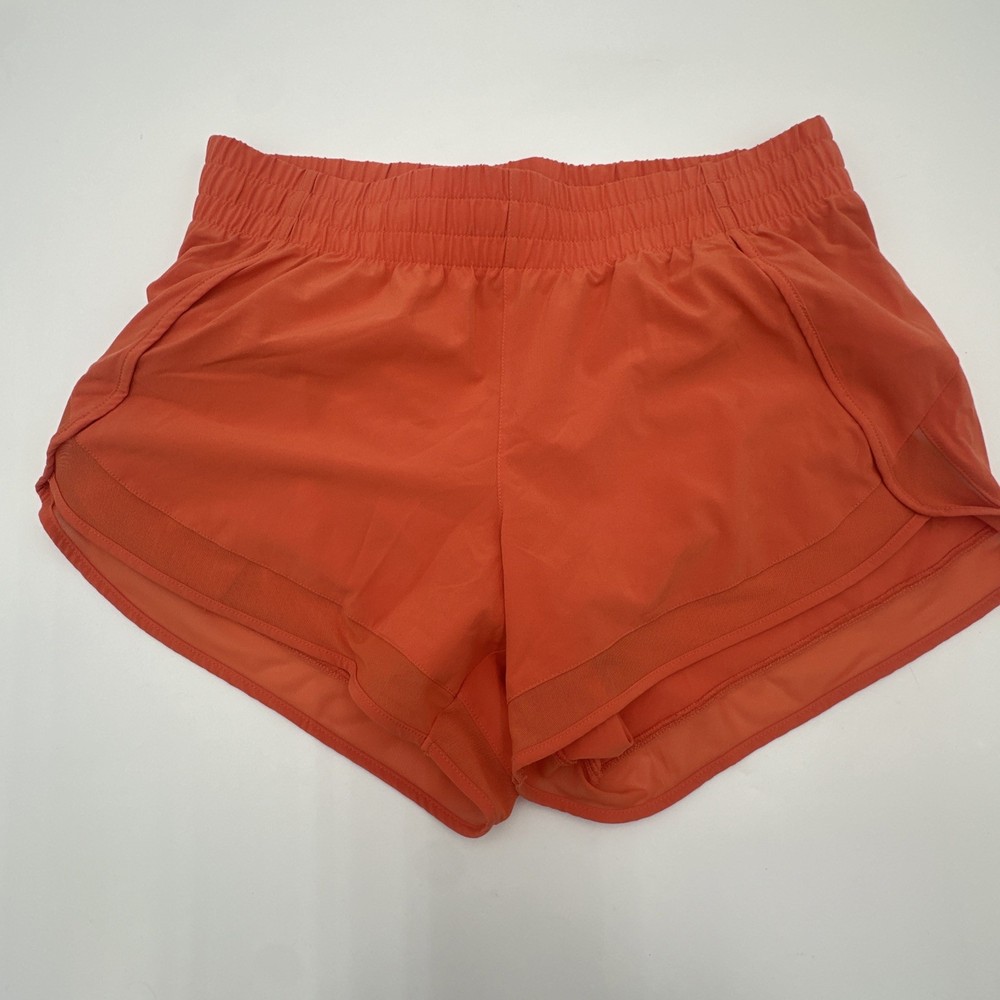 Athleta Mesh Racer Run 4”Short Size S Lined Workout Running Gym Orange