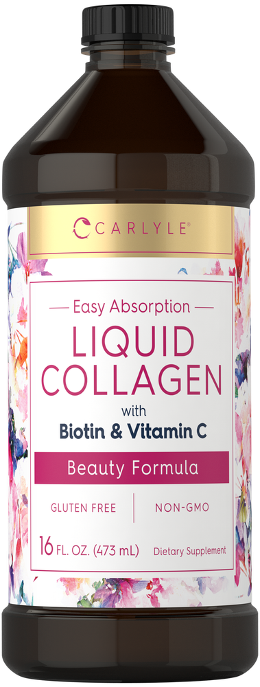 Liquid Collagen 16 oz | Biotin & Amino Acid Protein | Berry Flavor | by Carlyle-image
