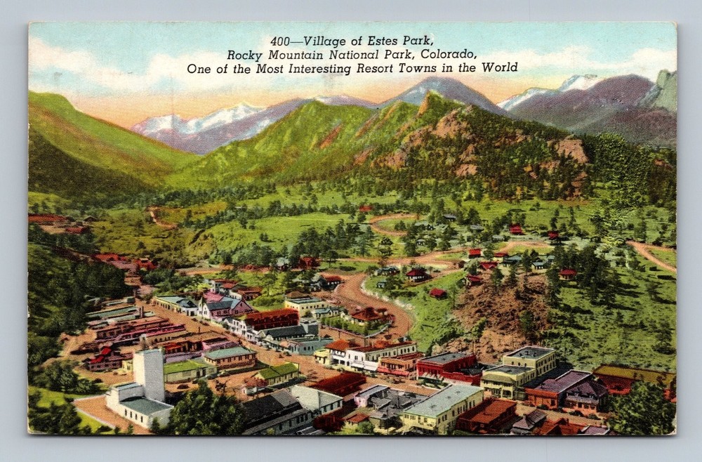 Vintage Estes Park Colorado Rocky Mountain National Park Postcard 1957