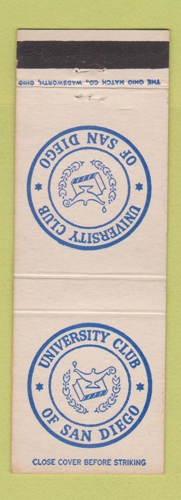 Matchbook Cover - University Club San Diego CA