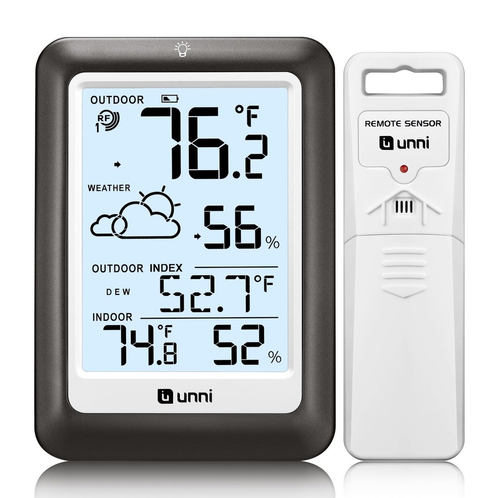 Indoor Outdoor Thermometer Wireless Weather Station, Temperature Humidity Mon...