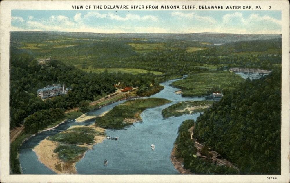 Delaware River Winona Cliff Delaware Water Gap Pennsylvania vintage postcard a85
