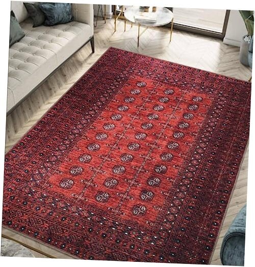 4x6 Rug - Machine Washable Area Rug with Non-Slip Backing, Ideal for Living
