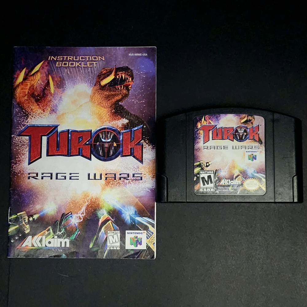 Turok Rage Wars - Nintendo 64 N64 - w/manual - Tested & Works - Vintage 1999