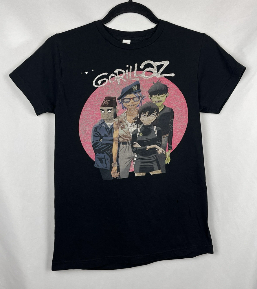 Gorillaz Band T-Shirt XS Black Graphic Tee 2D Noodle Murdoc Russel Y2K Alt Merch