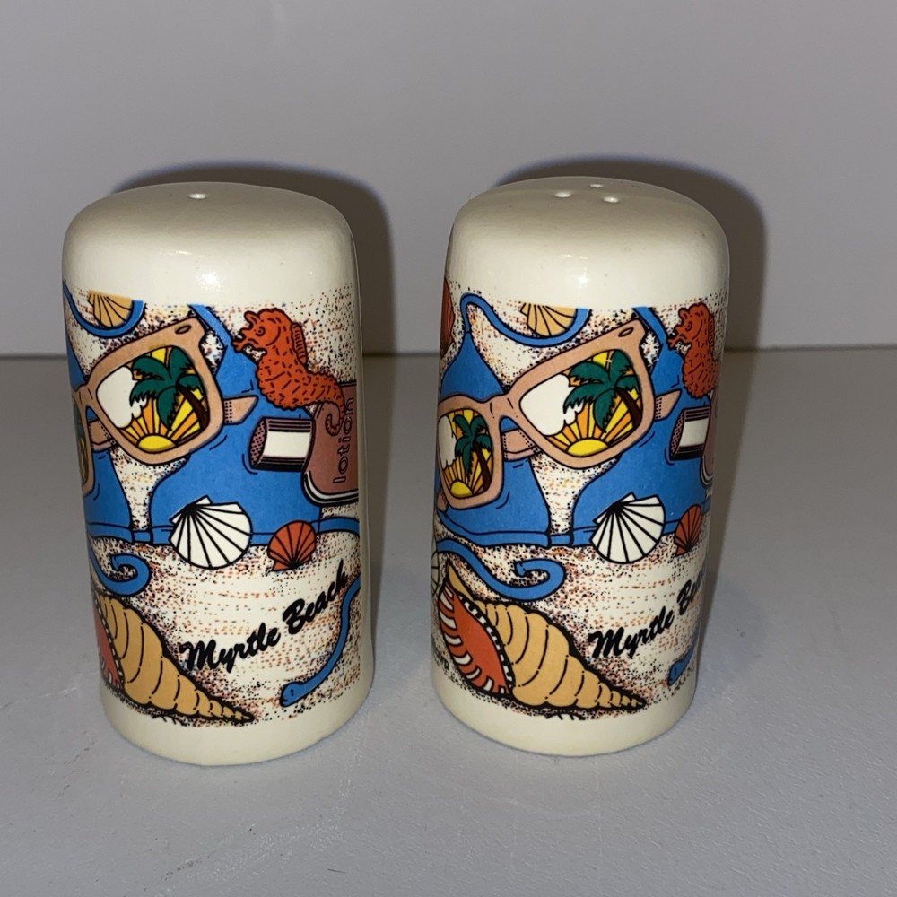 Vintage Myrtle Beach Salt and Pepper Shakers South Carolina Souvenir Ceramic