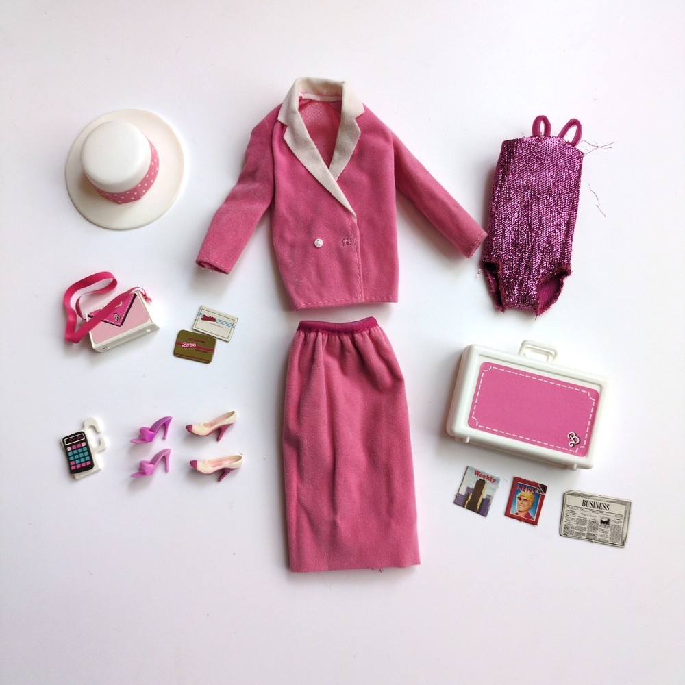 Vtg 80s Barbie Day-to-Night #7929 Clothing Outfit Accessories Shoes Hat Bodysuit