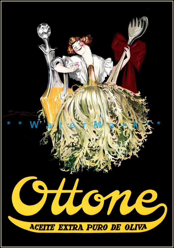 Ottone 1927 Argentina Olive Oil Vintage Poster Retro Salad Dressing Print