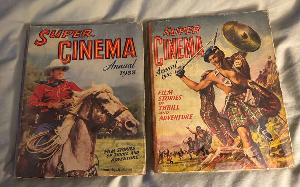 1953 & 1955 UK Super Cinema Annual - movie tie-in VG Man from Planet X  sci-fi