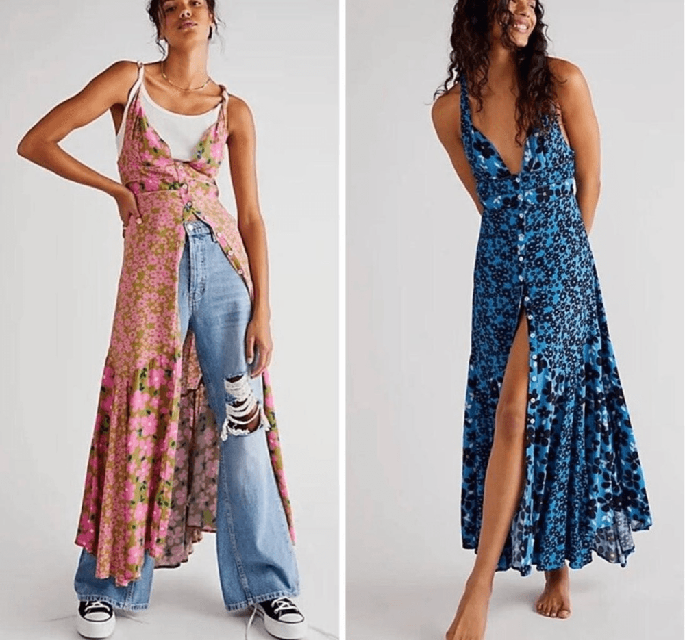 Free People pink Dewberry floral cross back maxi dress size small