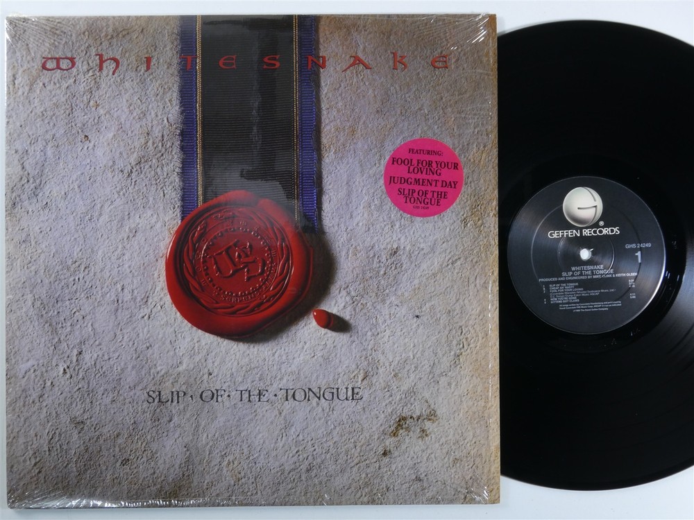 WHITESNAKE Slip Of The Tongue GEFFEN LP VG++/VG+ SHRINK f