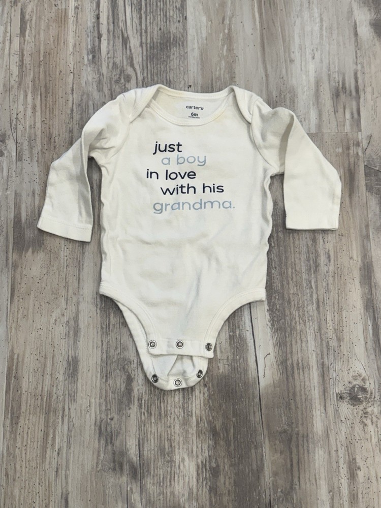 Carter’s 6 Mo One Piece Long Sleeve Boy Loves Grandma Graphic