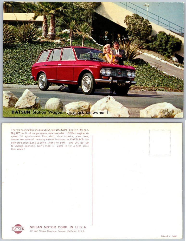 Datsun Station Wagon Postcard