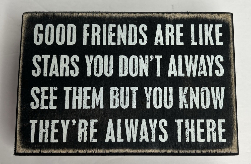 Primitives by Kathy 17423 Box Sign, Good Friends, Wood, 6