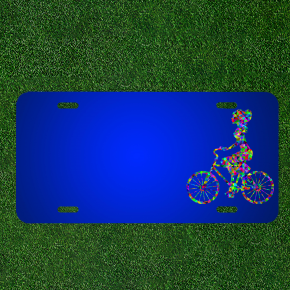 Custom Personalized License Plate With Add Names To Girl Bike Bicycle Woman