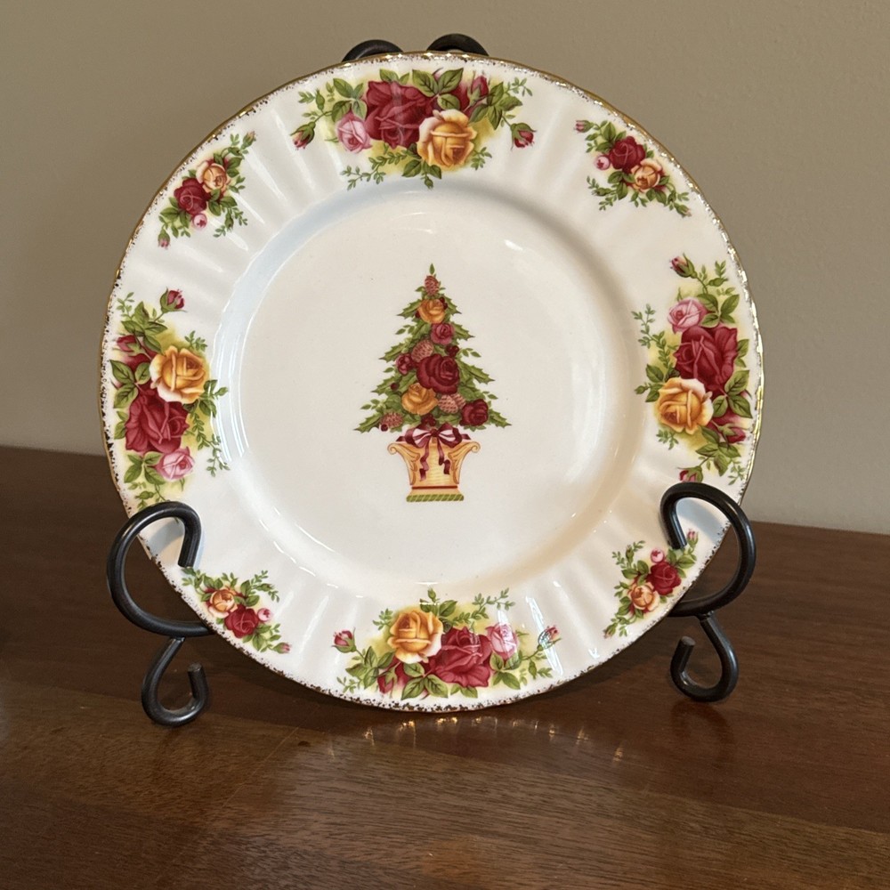 New Royal Albert Old Country Roses Seasons Of Color Salad Plate Christmas Accent-image