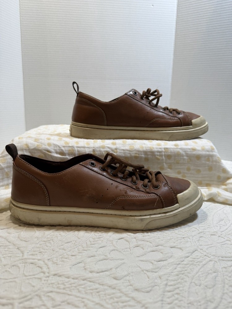 Coach Men’s Dark Brown Low Top Leather Court Sneakers US 9D Low Top Lace Casual