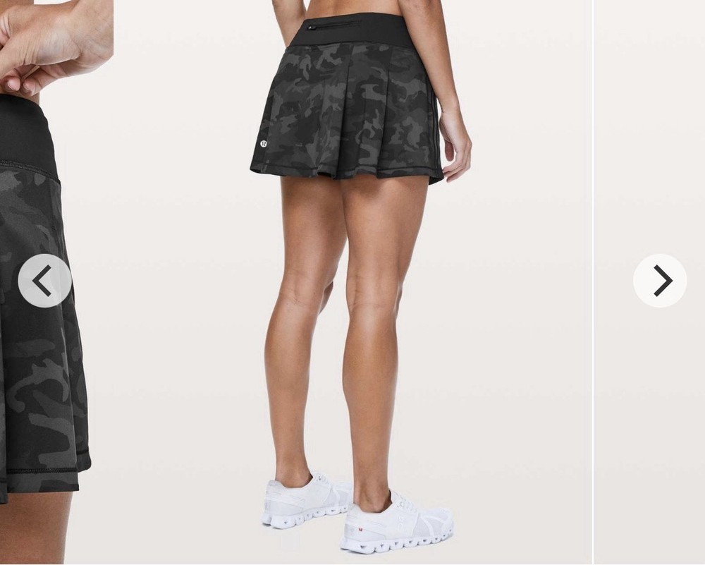 Lululemon Skirt Size 6 Pace Rival Skirt Black Incognito Camo Multi Tennis