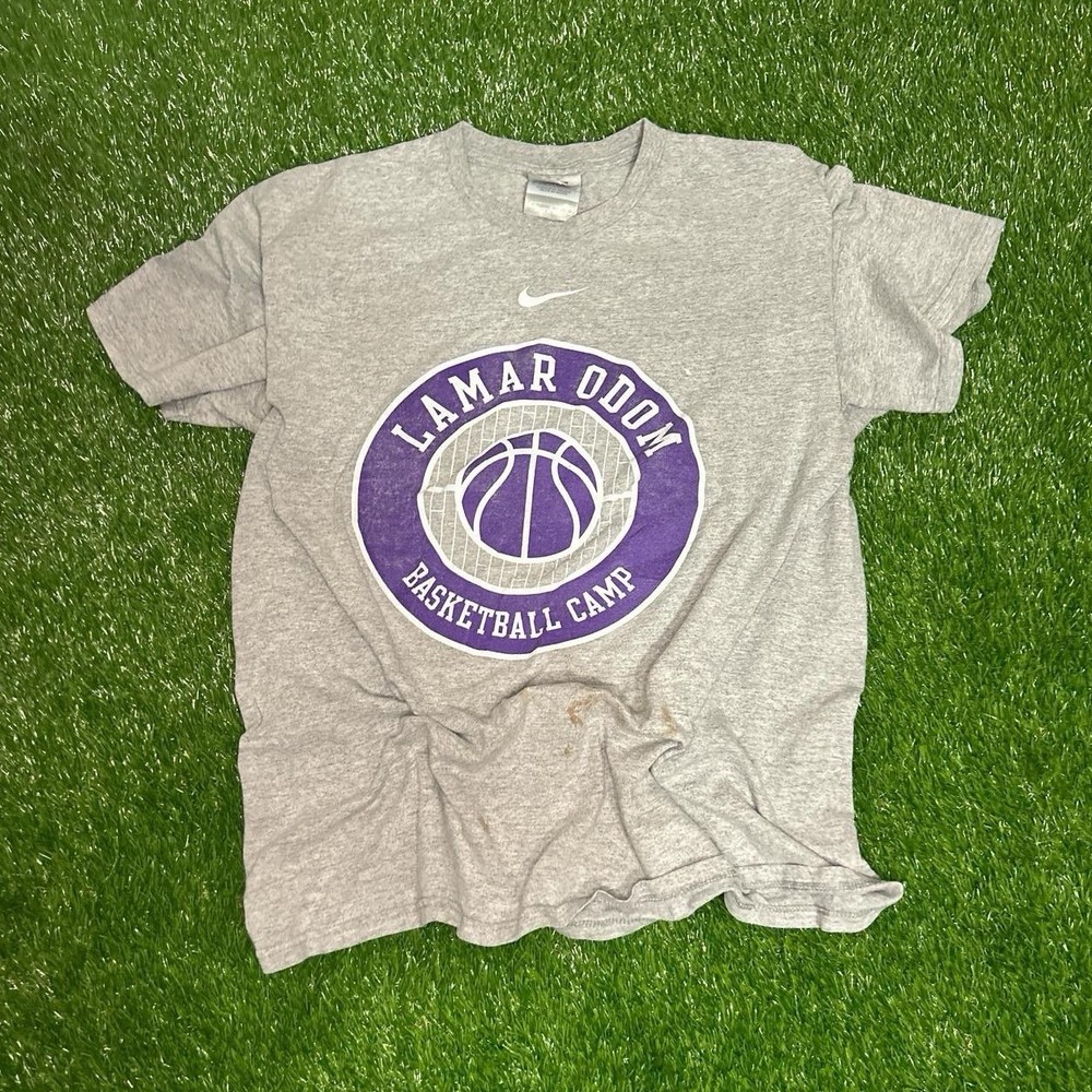 Vintage Nike center swoosh Lamar Odom basketball camp shirt size large