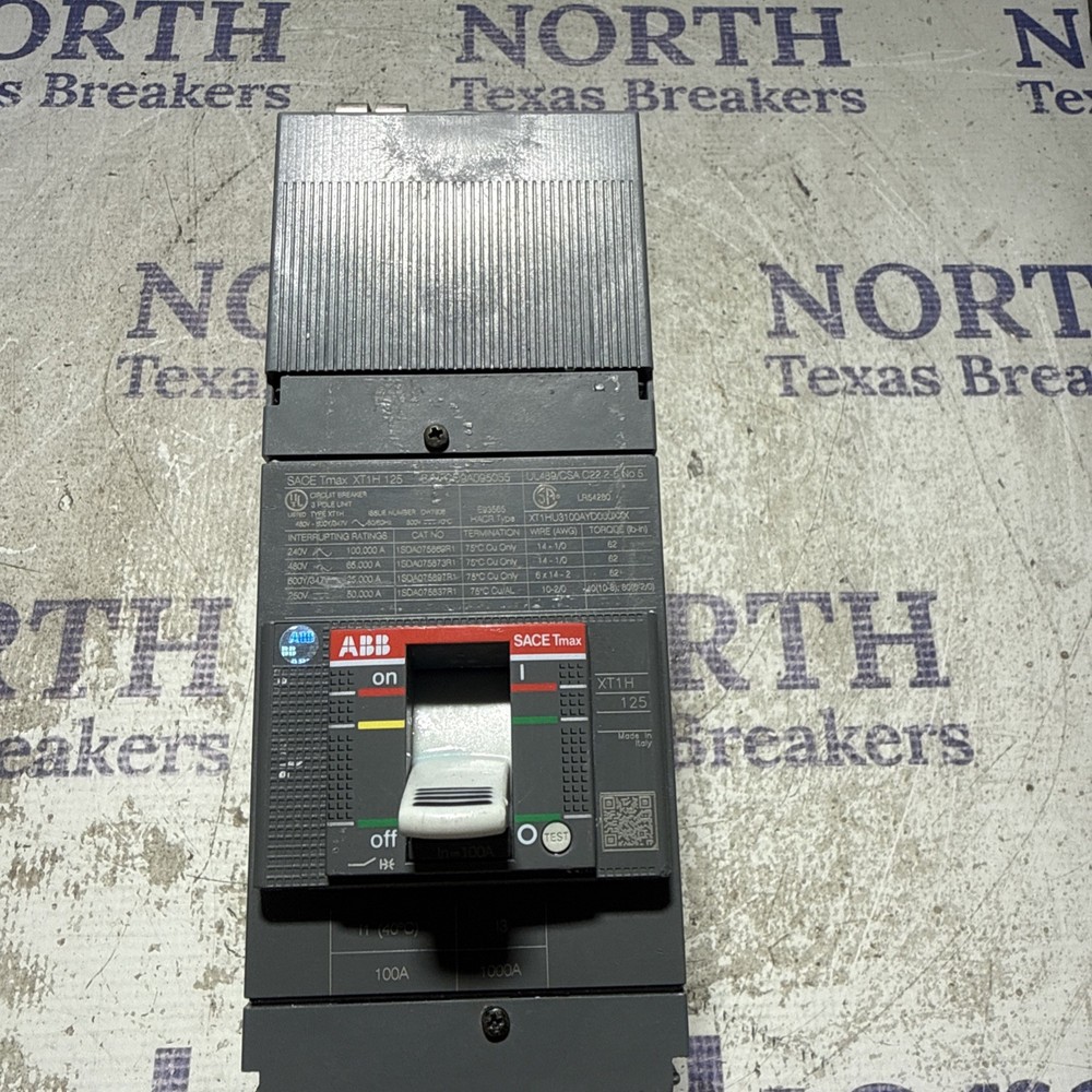 New ABB SACE Tmax XT1H 125 Breaker 100 Amps, 3 Poles NEW