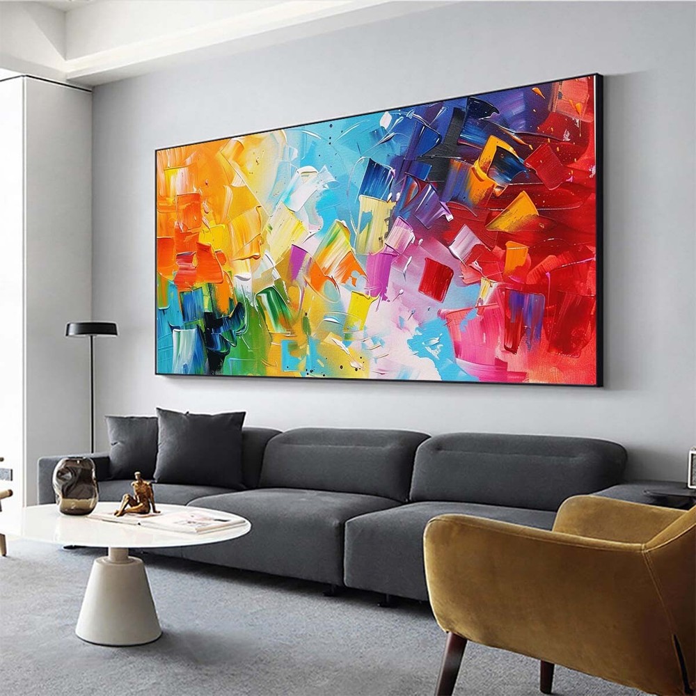 original Hand Painted Abstract red Oil Paintings On Canvas Wall Art Home Decor