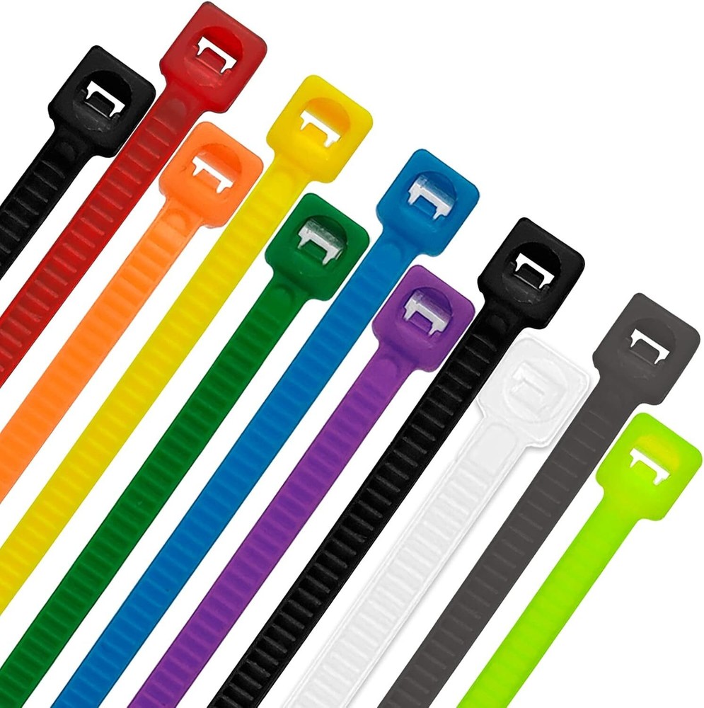 8-Inch 1000Pcs Colorful Heavy-Duty Zip Ties 20Lb Strength