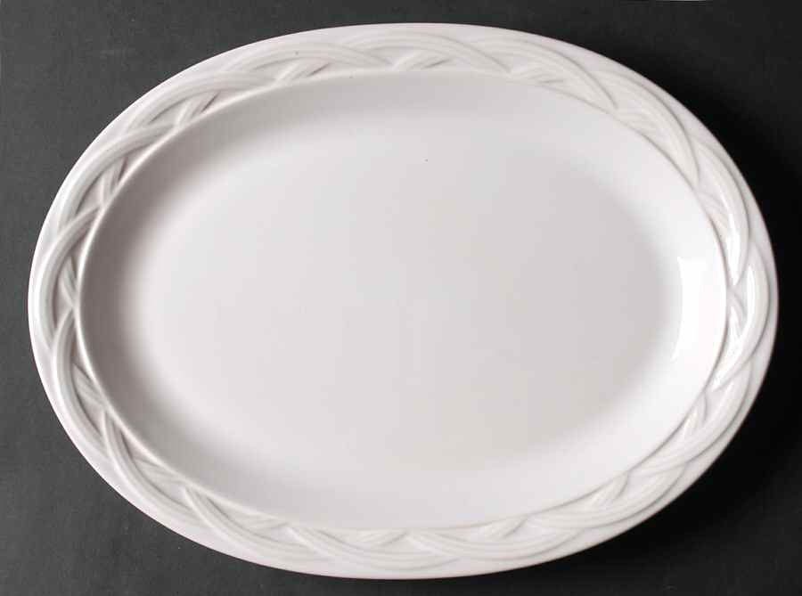 Pfaltzgraff Acadia White 14-Inch Oval Serving Platter Dish-image