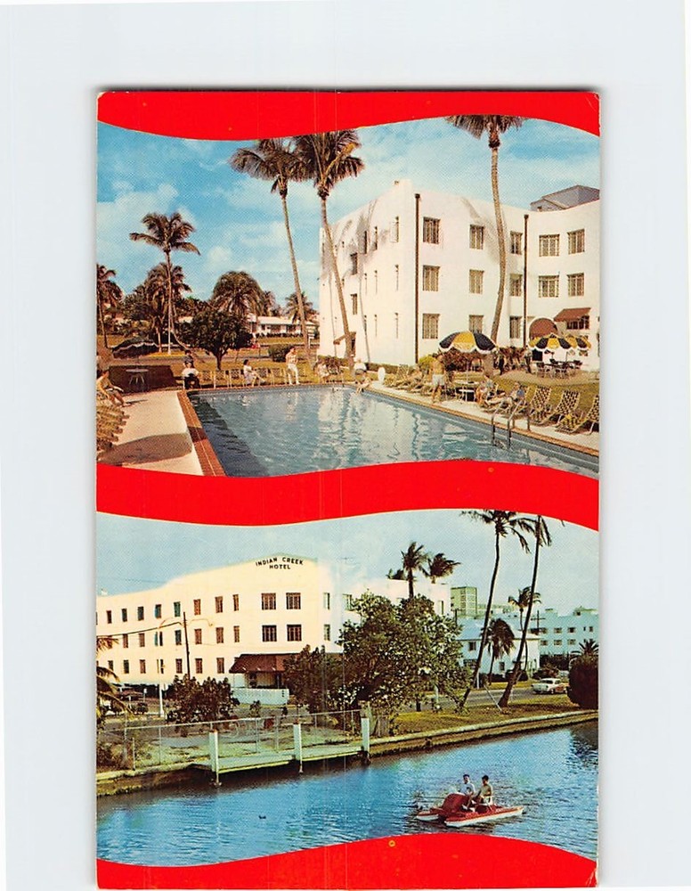 Postcard Indian Creek Hotel Miami Beach Florida USA