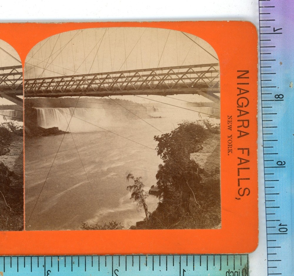 New Suspension Bridge & Falls Niagara Falls George Curtis Stereoview